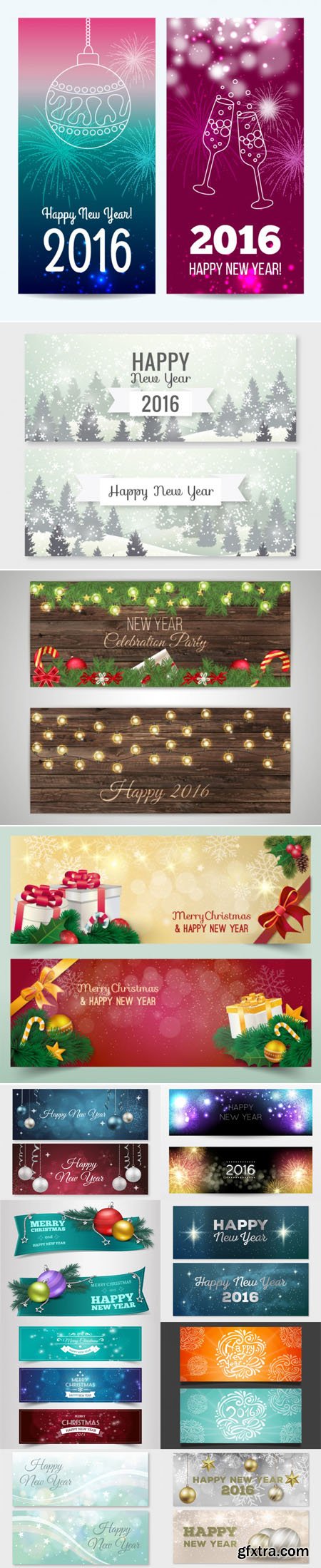 Happy New Year 2016 Banners in Vector [Vol.3]