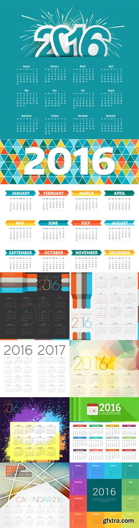 2016 New Year Calendars in Vector [Vol.3]