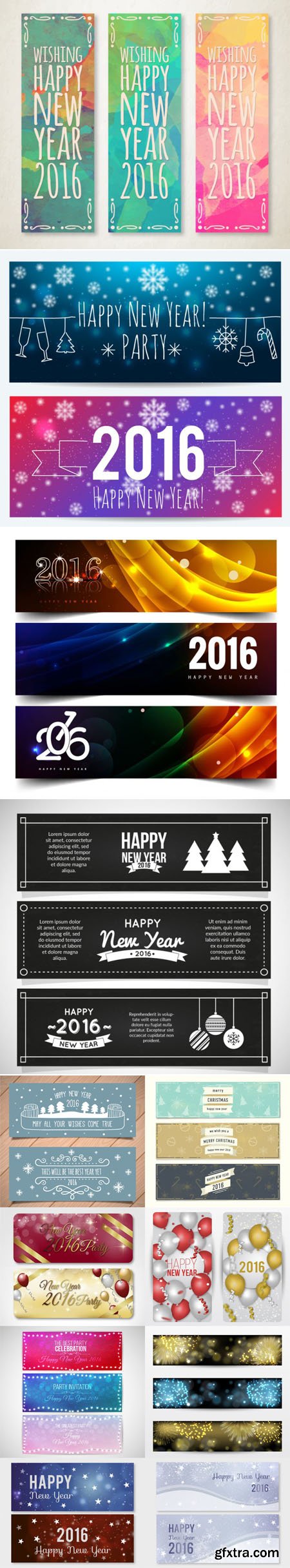 Happy New Year 2016 Banners in Vector [Vol.4]