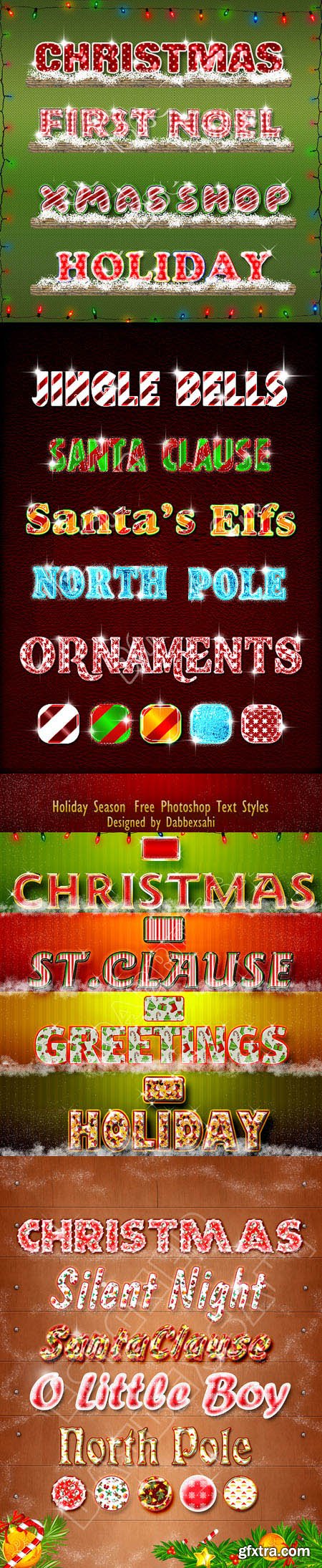 Holiday Text Styles for Photoshop
