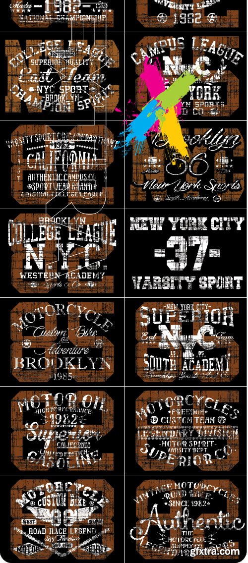 T-shirt graphic print and varsity vector T-shirt graphic print and varsity vector
