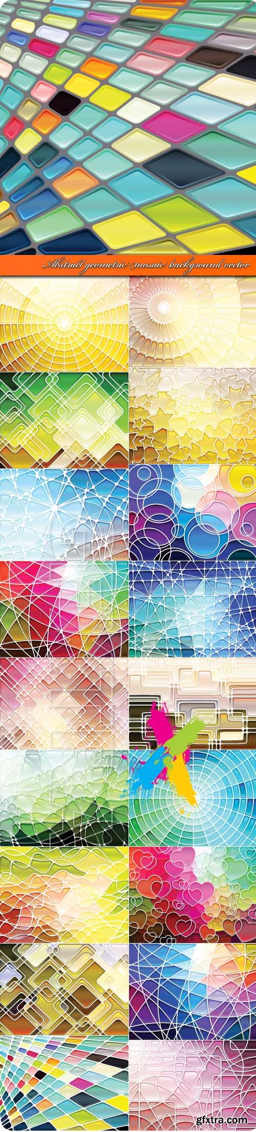 Abstract geometric mosaic background vector