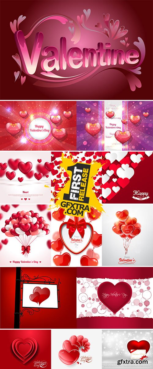 Stock Happy Valentine's Day greeting card, Valentine's day background vector