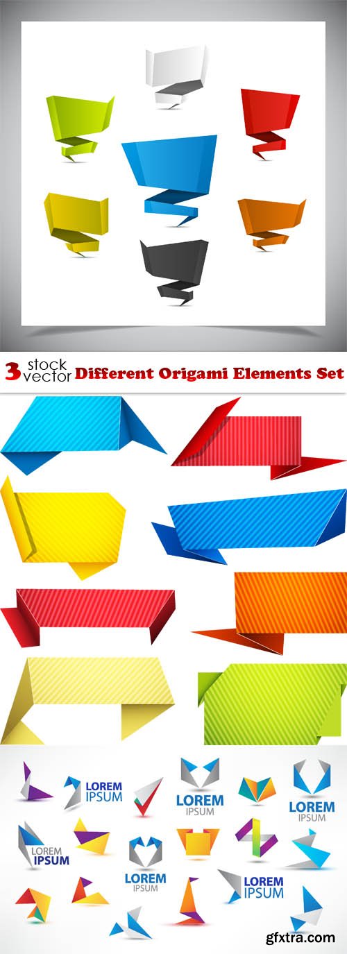 Vectors - Different Origami Elements Set