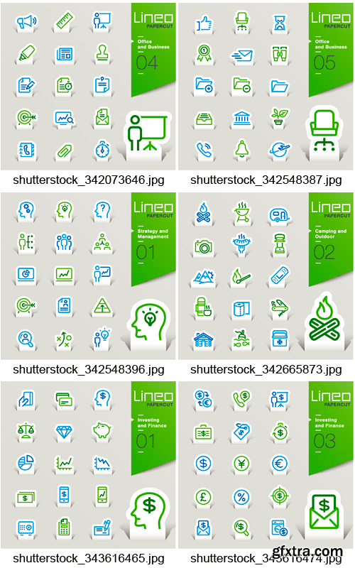 Amazing SS - Lineo Papercut Outline Icons, 25xEPS Amazing SS - Lineo Papercut Outline Icons, 25xEPS