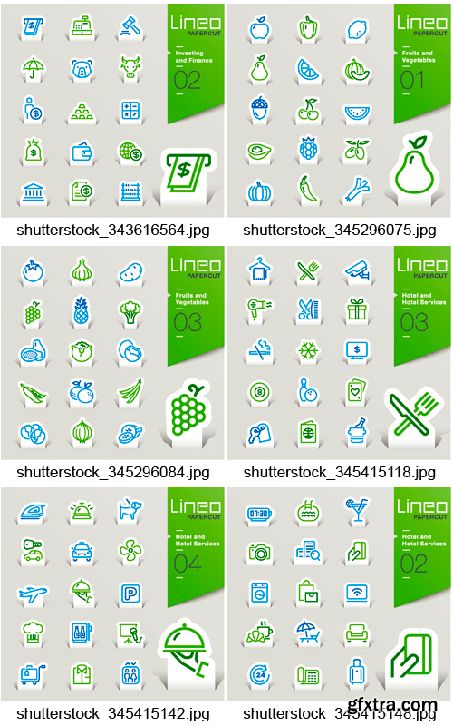Amazing SS - Lineo Papercut Outline Icons, 25xEPS Amazing SS - Lineo Papercut Outline Icons, 25xEPS