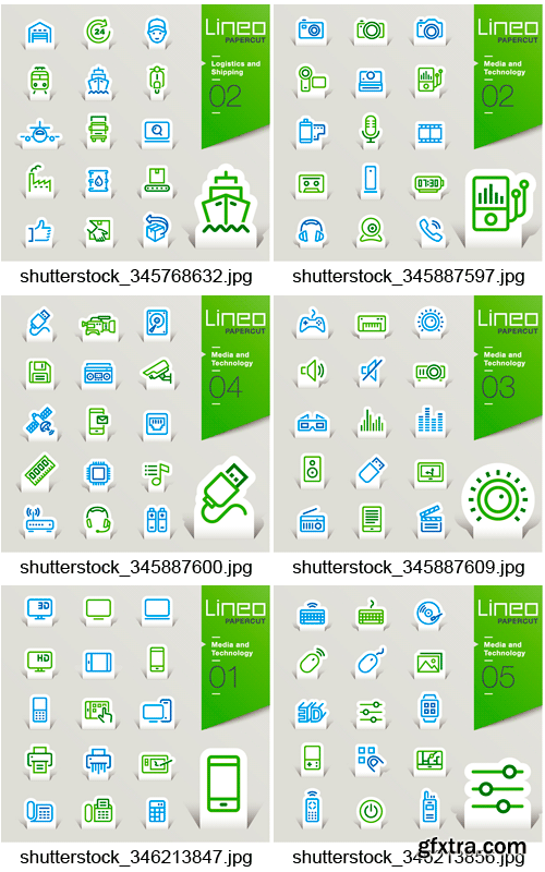 Amazing SS - Lineo Papercut Outline Icons, 25xEPS Amazing SS - Lineo Papercut Outline Icons, 25xEPS