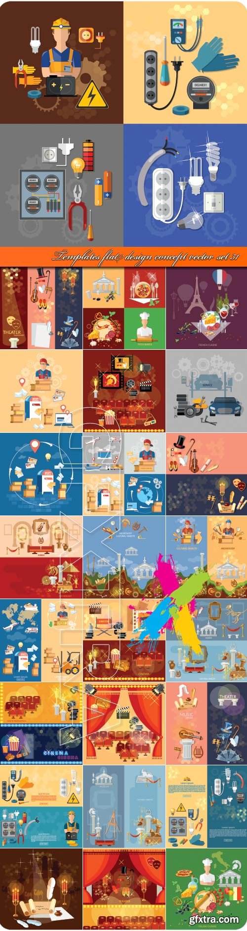 Templates flat design concept vector set 31