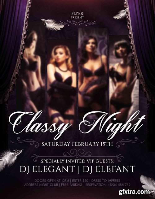 Classy Night – Flyer PSD Template + Facebook Cover Classy Night – Flyer PSD Template + Facebook Cover