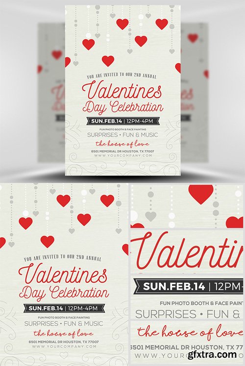 Rustic Valentine&rsquo;s Flyer Template