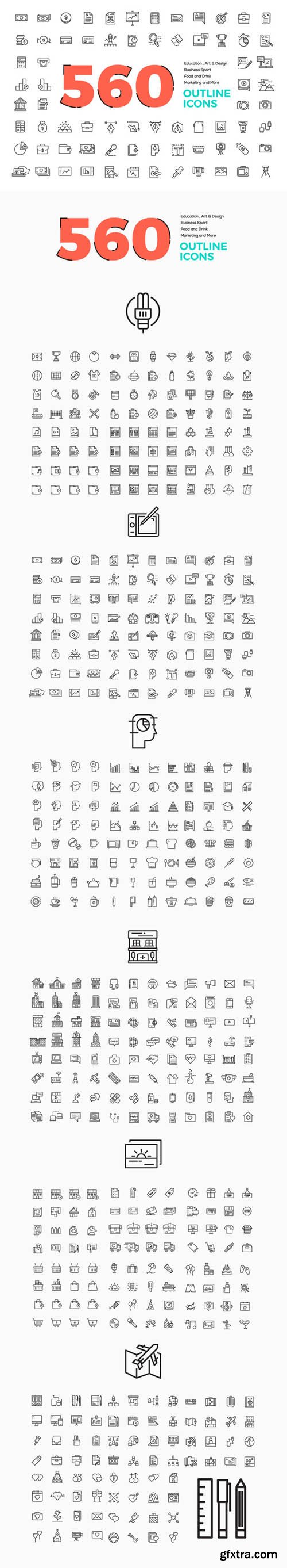 CM - 560 Modern Line icons Pack 470832