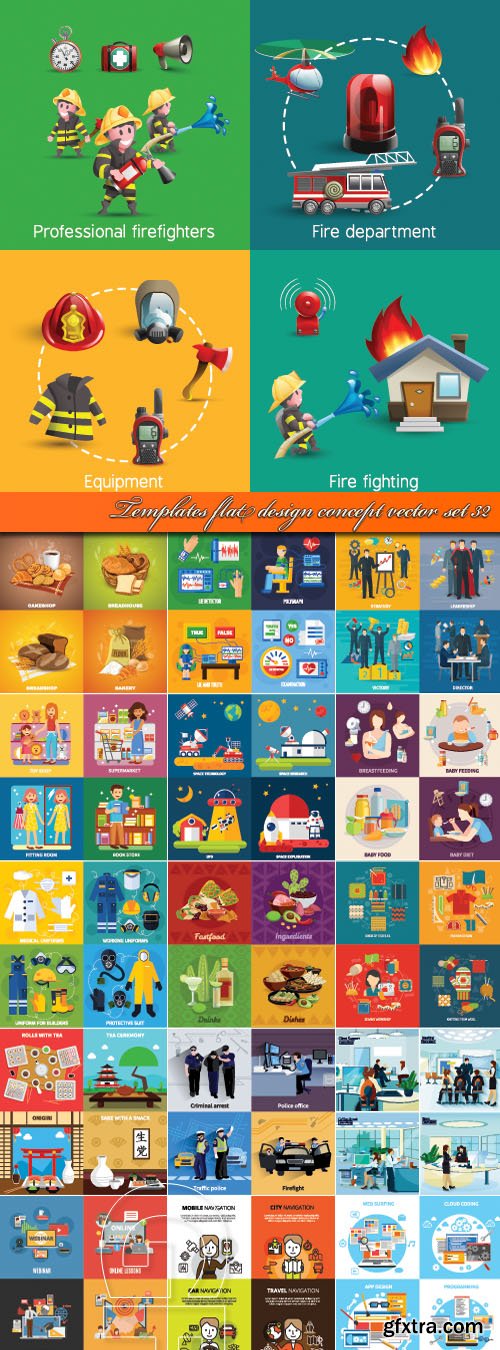 Templates flat design concept ector set 32
