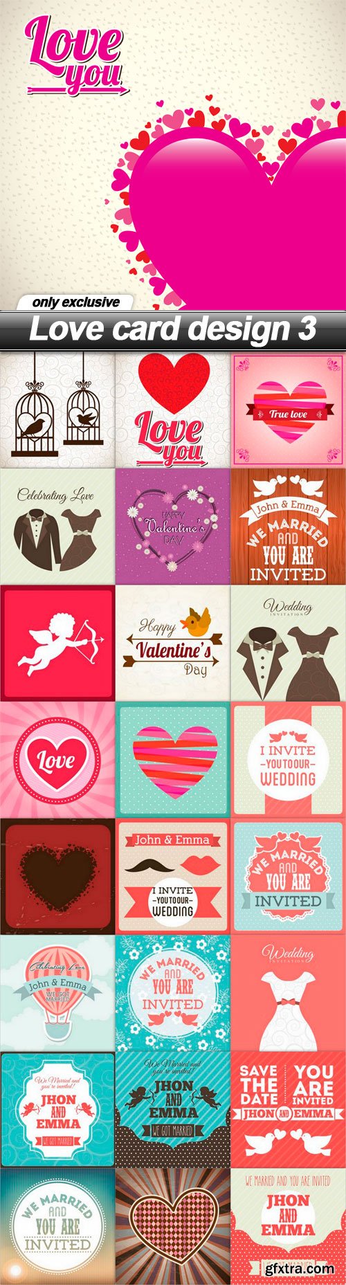 Love card design 3 - 25 EPS