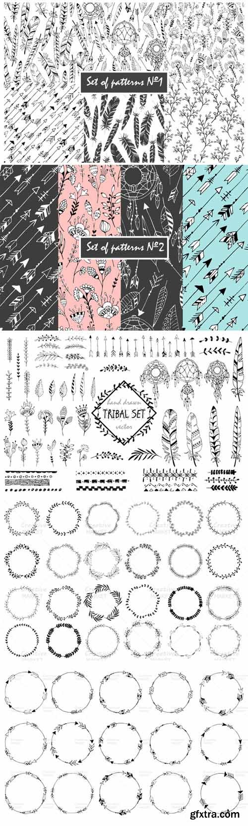 CM - Tribal elements, wreaths, patterns 429583