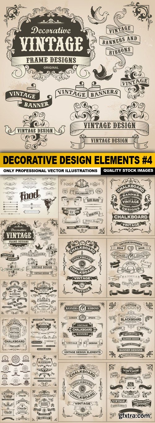 Decorative Design Elements #4 - 18 Vector