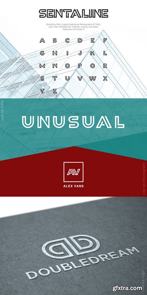 CM - Sentaline logo and monogram font 501754 CM - Sentaline logo and monogram font 501754
