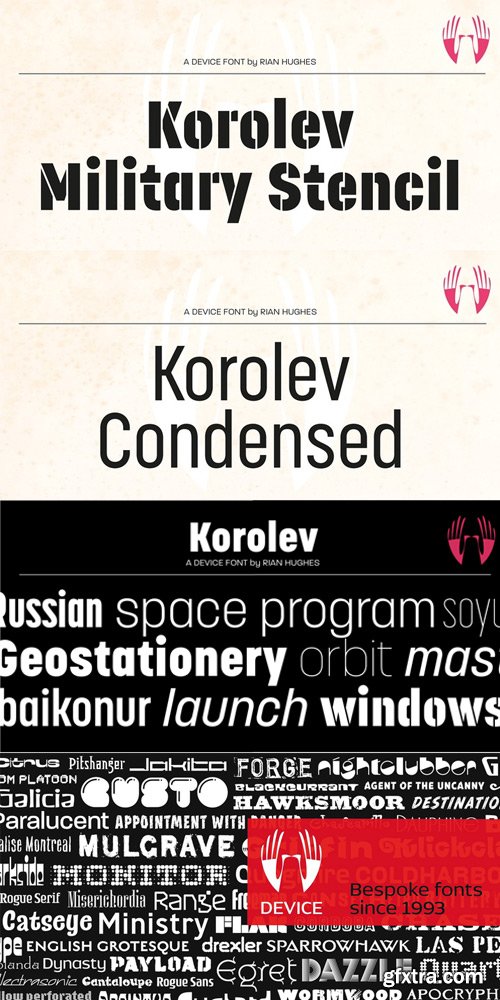Korolev Military Stencil Font $49