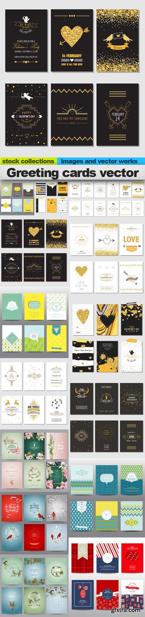 Greeting cards vector, 15 x EPS
