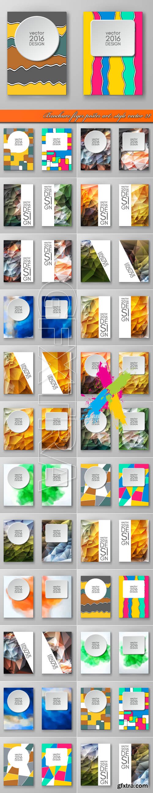 Brochure flyer poster art style vector 28