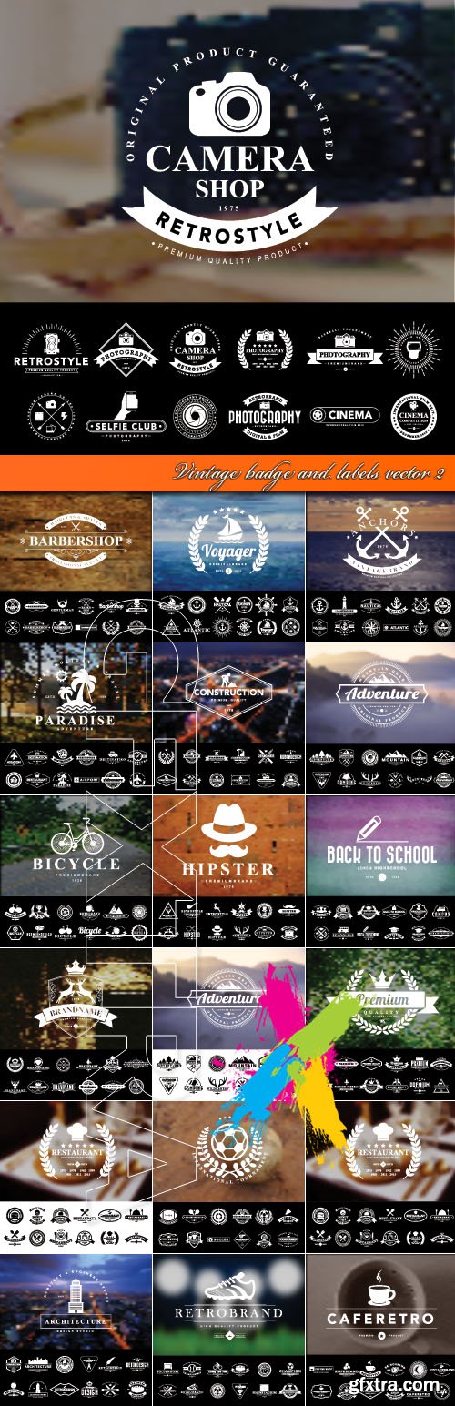 Vintage badge and labels vector 2 Vintage badge and labels vector 2