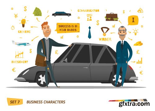 People character happy family summer beach business winter scene vector