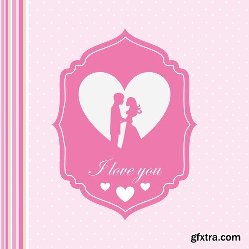 Love card design 21 - 25 EPS