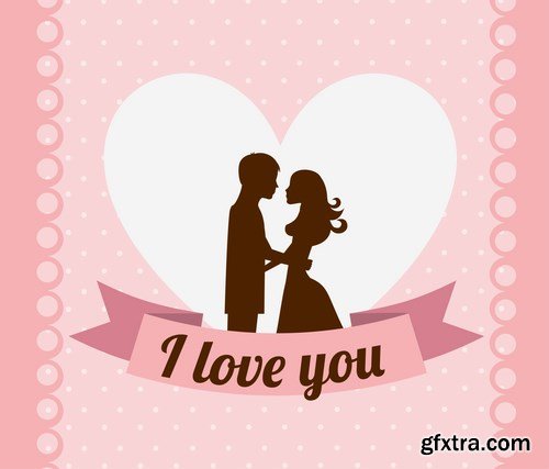 Love card design 21 - 25 EPS