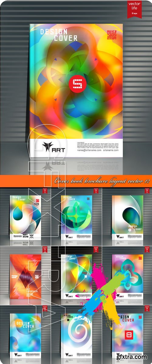 Cover book brochure layout vector 12