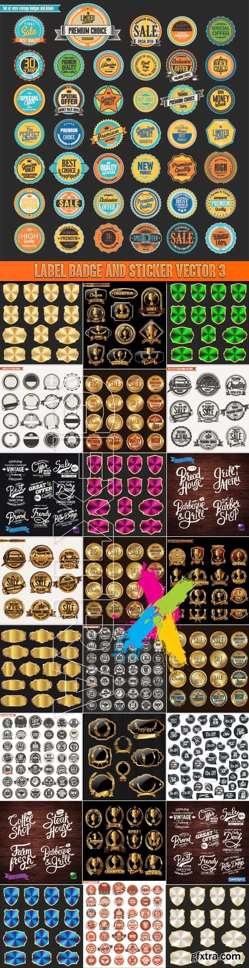 Label badge and sticker vector 3