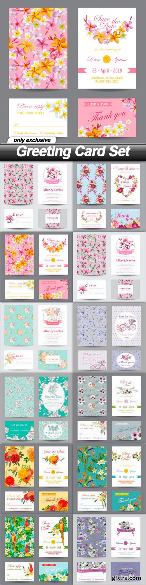 Greeting Card Set - 12 EPS