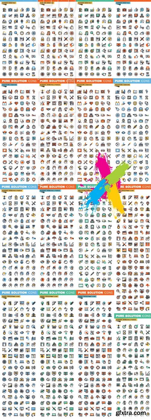 Thin line flat design of icons vector 6