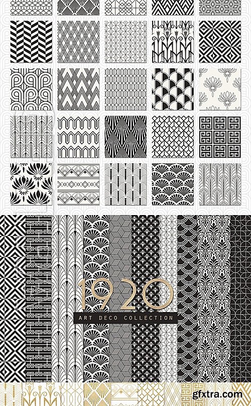 Art Deco Seamless Patterns Bundle 510277 Art Deco Seamless Patterns Bundle 510277