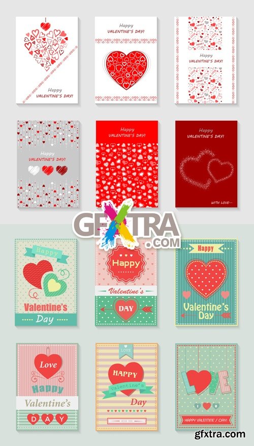 Valentine's Day 2016 Cards Vector 3