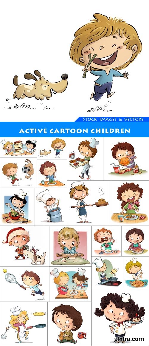 active cartoon children 21X EPS