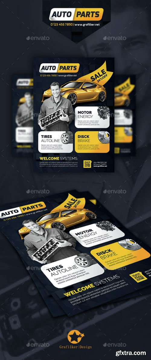 GR - Auto Spare Parts Flyer Templates 14661898