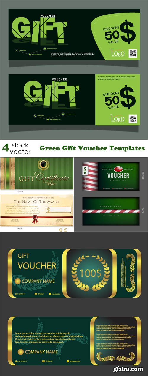 Vectors - Green Gift Voucher Templates