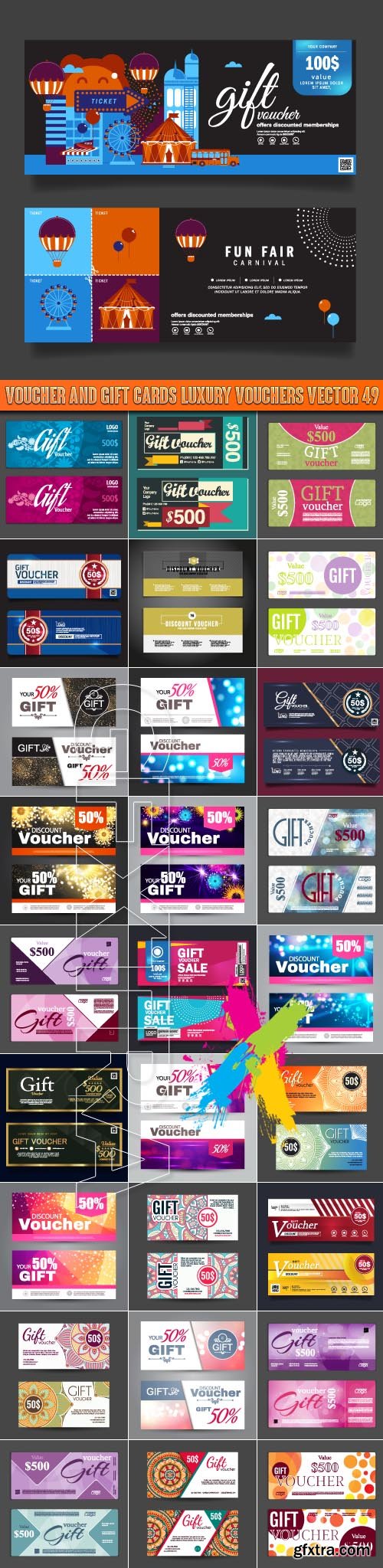 Voucher and gift cards luxury vouchers vector 49