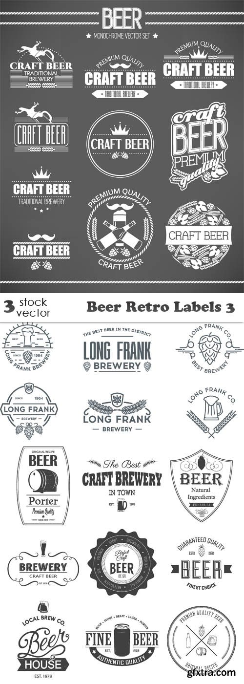 Vectors - Beer Retro Labels 3