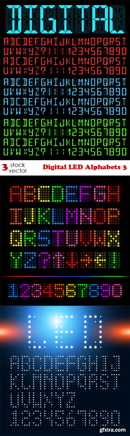 Vectors - Digital LED Alphabets 3