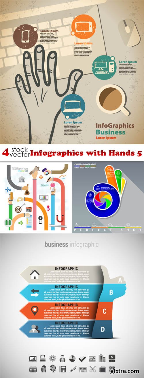 Vectors - Infographics with Hands 5