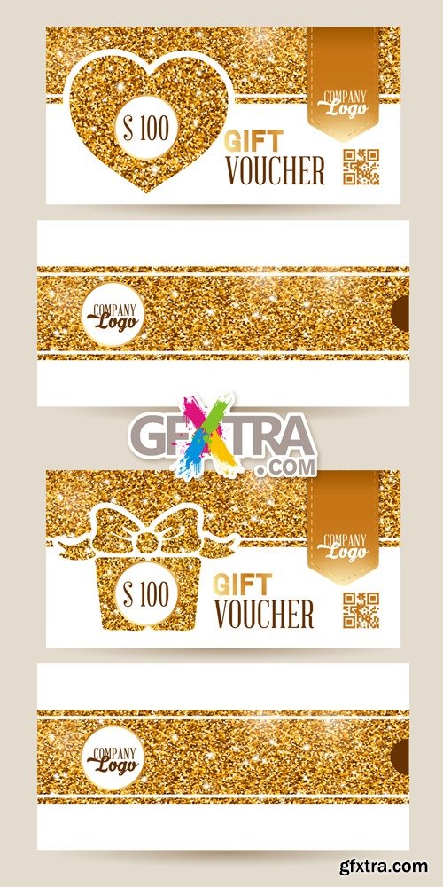 Golden Gift Voucher Vector