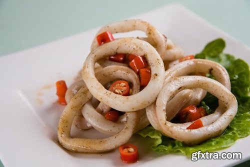 Collection of fried squid delicacy seafood dish 25 HQ Jpeg