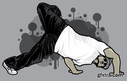 Collection of vector image urban character dude freestyle 25 EPS Collection of vector image urban character dude freestyle 25 EPS