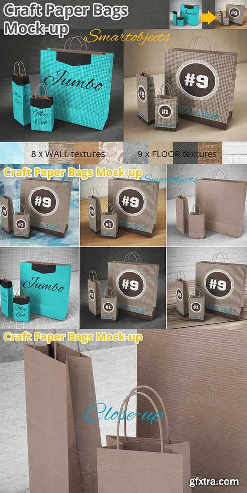 CM - 3 Shopping Paper Bags Mockup 510176