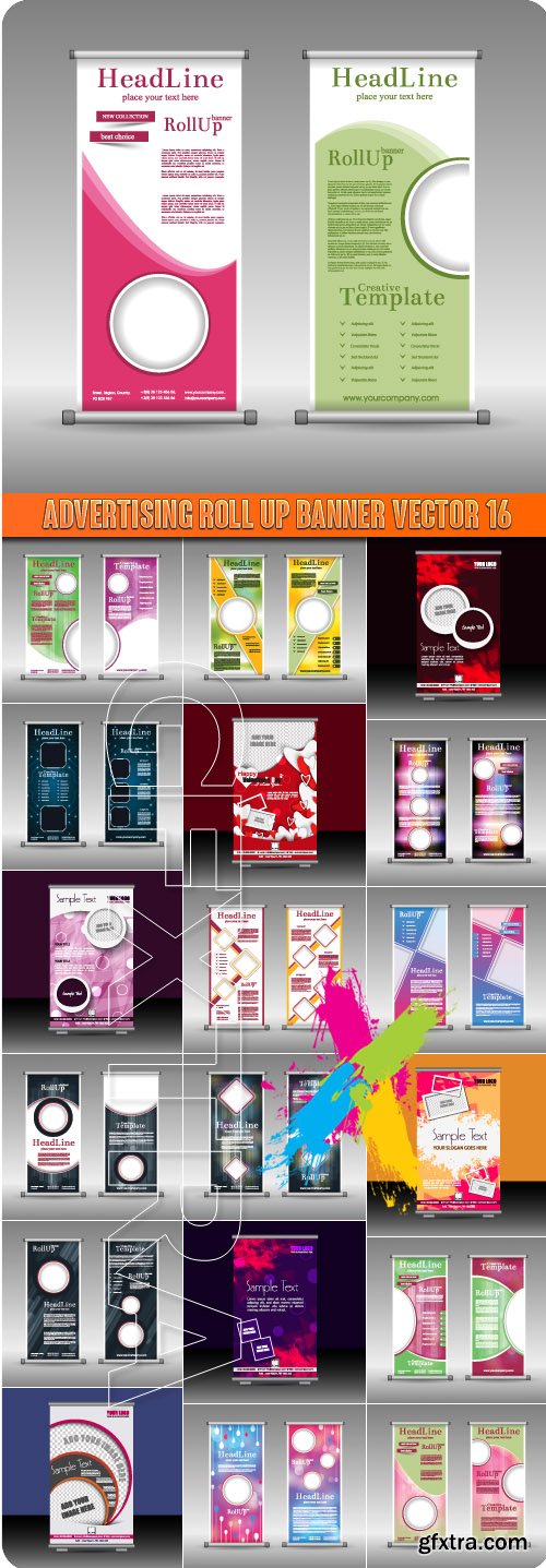 Advertising Roll up banner vector 16