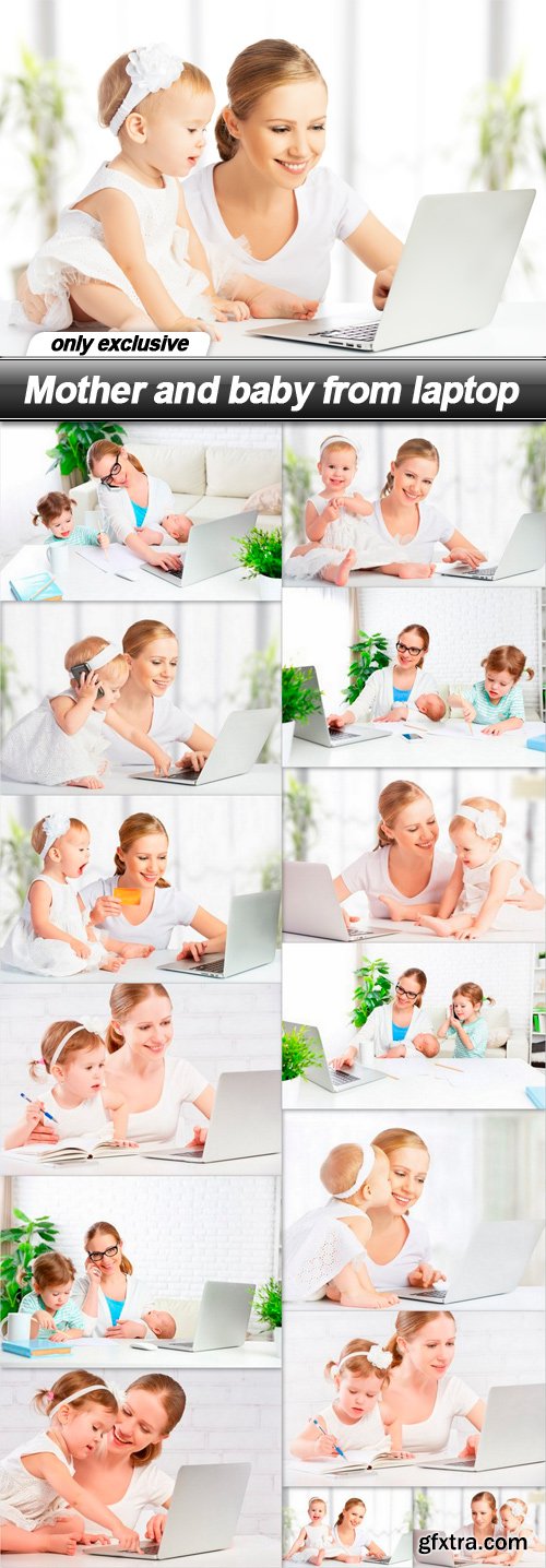 Mother and baby from laptop - 15 UHQ JPEG