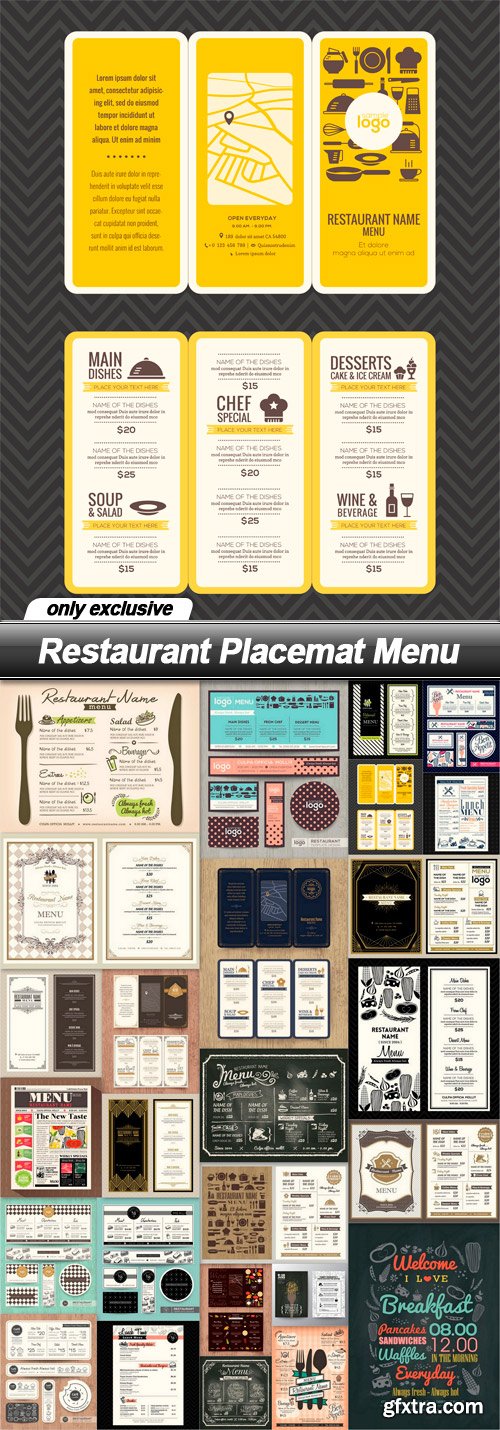 Restaurant Placemat Menu - 26 EPS