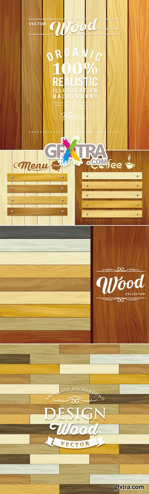 Wooden Planks & Boards Backgrounds Vector