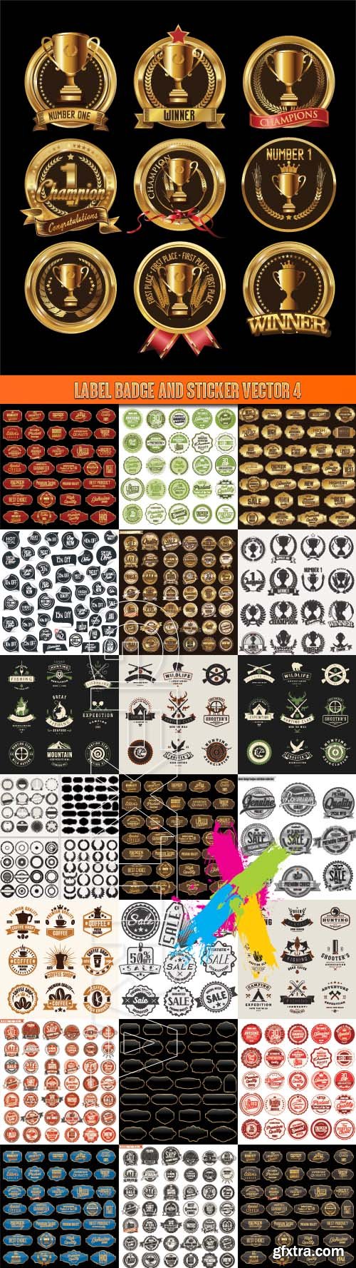 Label badge and sticker vector 4