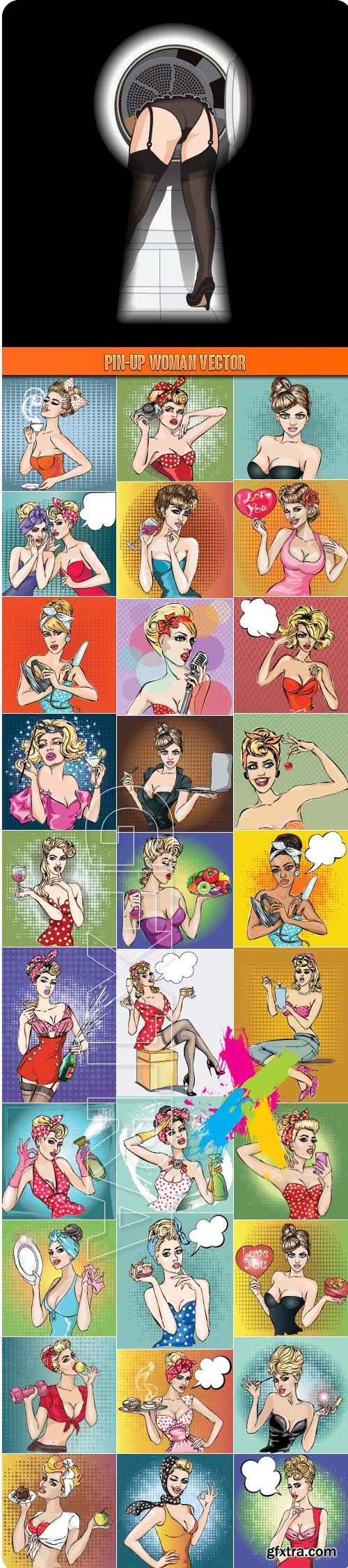Pin-up woman vector